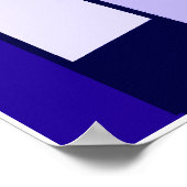 Poster Trois bleus Abstraits multi-formes art (Coin)