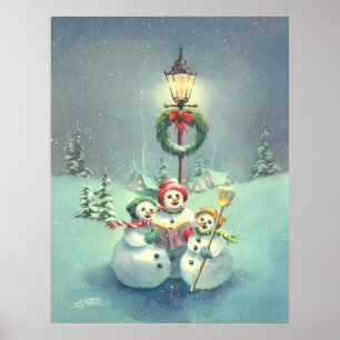 Poster TROIS BONHOMMES DE NEIGE par SHARON SHARPE