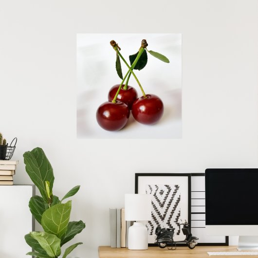 Poster trois cerises aigre (Bureau à domicile)