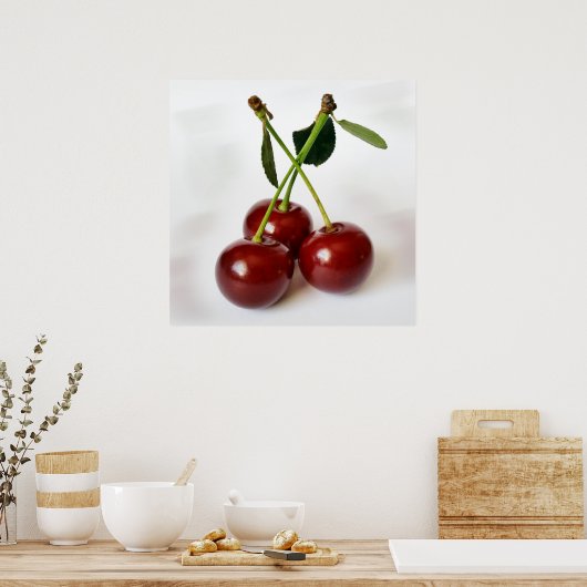 Poster trois cerises aigre (Cuisine)