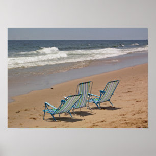 Poster Trois chaises de plage - customisées