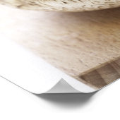 Poster Trois champignons plats en tas sur une planche en  (Coin)