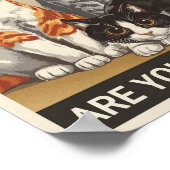 Poster trois chats et une question Poopez-vous ? Chat drô (Coin)