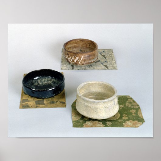 Poster Trois chawans utilisés pour les cérémonies du thé, (Devant)
