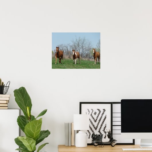 Poster Trois chevaux (Bureau à domicile)