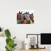 Poster Trois chevaux (Bureau à domicile)