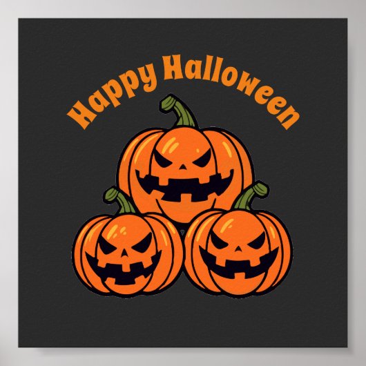 Poster Trois citrouilles de Jack o'lantern (Devant)
