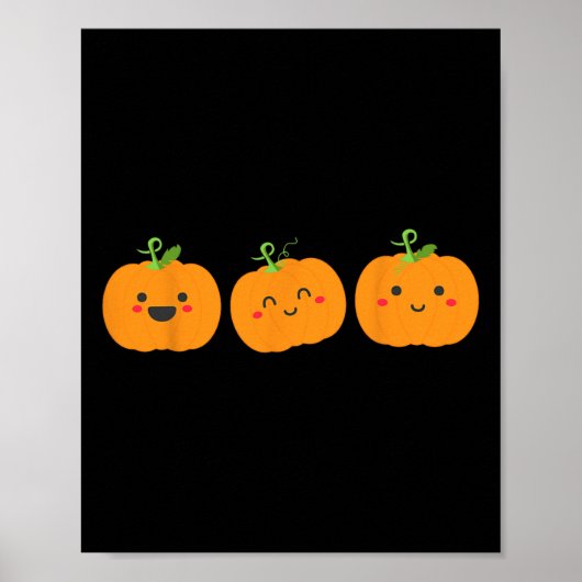 Poster Trois citrouilles mignons pour enfants halloween e (Devant)