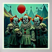 Poster Trois Clowns Déplaisants Crâne conception de la pe (Devant)