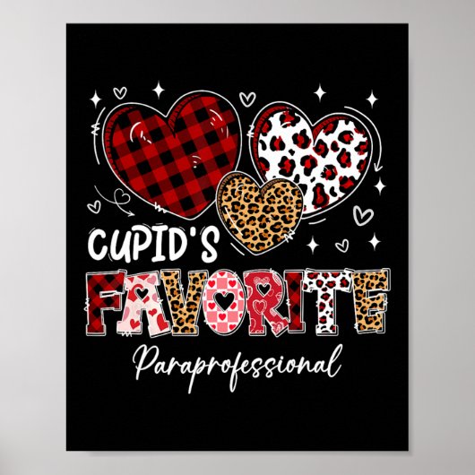 Poster Trois Coeurs Cupid's Favorite Paraprofessionnel Va (Devant)
