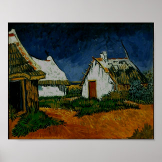 Poster Trois Cottages Blancs Saintes-Maries Van Gogh Fine
