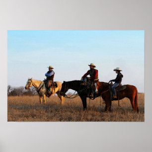 Poster Trois cow-boys des Flint Hills