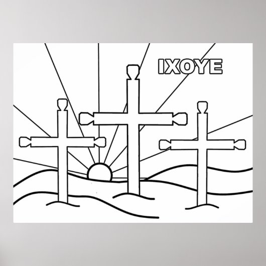 Poster Trois croix sur une colline (Devant)