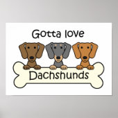 Poster Trois Dachshunds (Devant)