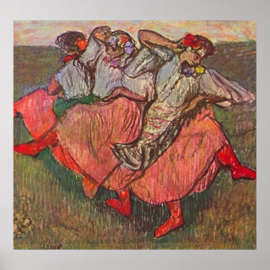 Poster Trois Danseurs russes par Edgar Degas (Devant)