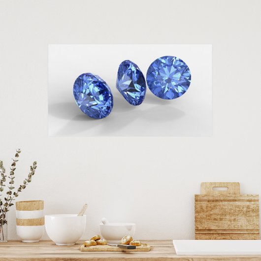 Poster Trois diamants bleus (Cuisine)