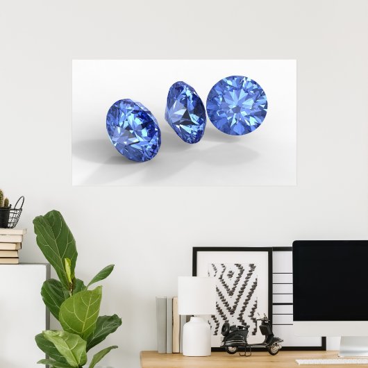 Poster Trois diamants bleus (Bureau à domicile)