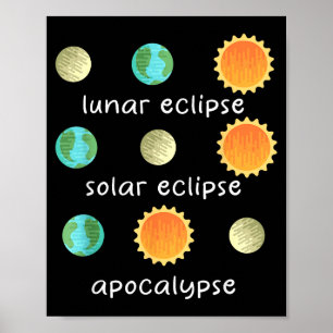 Poster Trois Éclipse Apprendre Science Professeur Espace