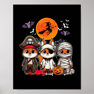 Poster Trois Écureuils Drôle Costume Pirate Boo Mummy Hal