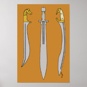 Poster Trois épées grecques antiques