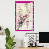 Poster Trois fées pleines de joie par Warwick Goble (Bureau à domicile)