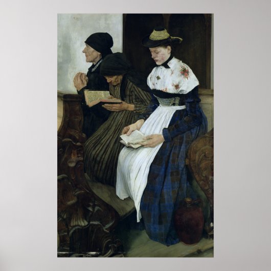 Poster Trois femmes dans l'église, 1882 (Devant)