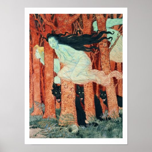 Poster Trois femmes et trois loups (w/c) (Devant)