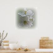 Poster trois fleurs blanches (Cuisine)