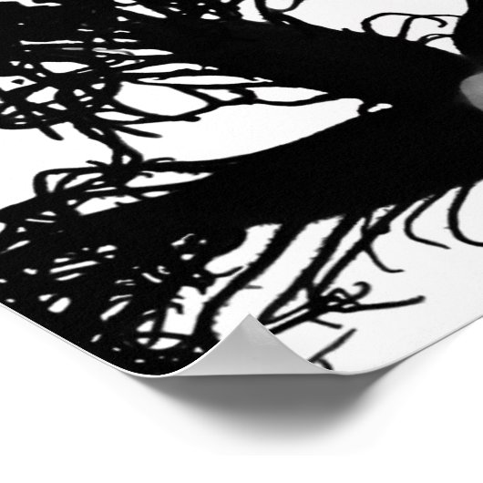 Poster Trois fleurs noires (Coin)