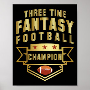 Poster Trois fois Champion de football Imaginaire Champ 3