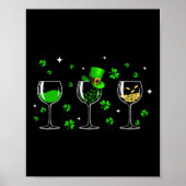 Poster Trois Gants Vin Clover Shamrock St Patrick Day Iri (Devant)