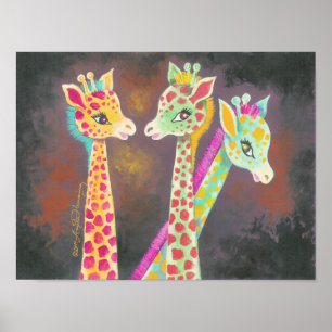 Poster Trois Giraffes