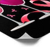 Poster Trois Gl Vin Cancer du sein Sensibilisation au Rub (Coin)