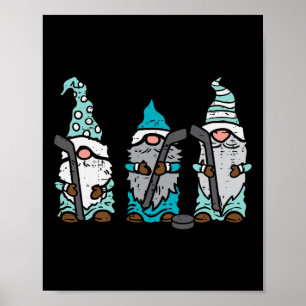 Poster Trois Gnomes Nordiques Joueur de Hockey sur Glace