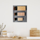 Poster Trois joints cylindriques avec impressions, (Cuisine)