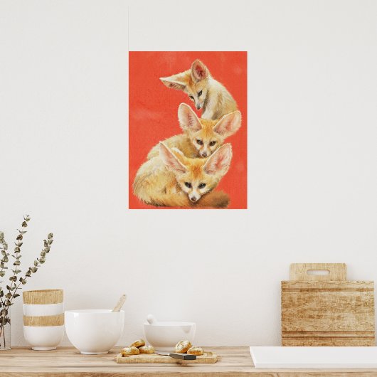 Poster Trois Kits Fennec Fox (Cuisine)