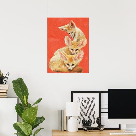 Poster Trois Kits Fennec Fox (Bureau à domicile)