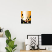 Poster Trois Kokopellis et un Cactus (Bureau à domicile)