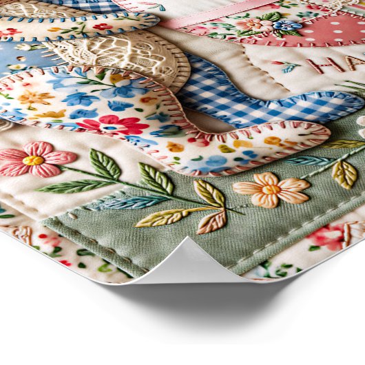 Poster Trois lapins de Pâques aspect piqué (Coin)