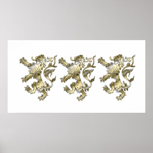 Poster Trois lions de cadeaux ombragés (Devant)