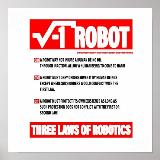 POSTER TROIS LOIS DE ROBOTIQUE (Devant)