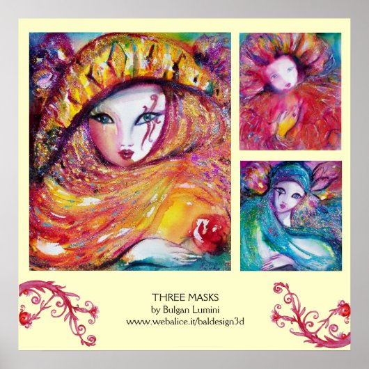 Poster TROIS MASQUES /Visages du Carnaval vénitien (Devant)