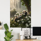Poster Trois mignons Pandas (Bureau à domicile)