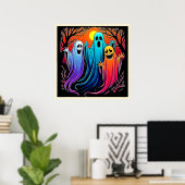 Poster Trois modèles Éffrayants d'Halloween (Bureau à domicile)
