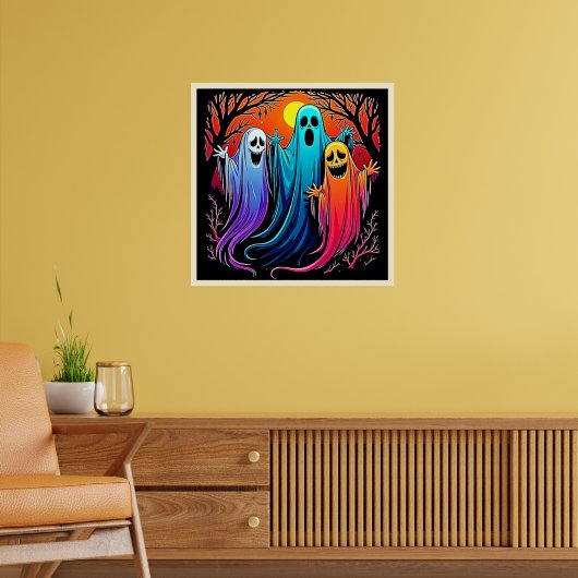 Poster Trois modèles Éffrayants d'Halloween (Salon 2)