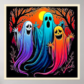 Poster Trois modèles Éffrayants d'Halloween (Devant)