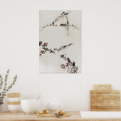 Poster Trois oiseaux perchés sur des branches Art fin jap (Cuisine)