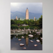 Poster Trois pagodes de Dali, Zhonghe - Yunnan, Chine (Devant)