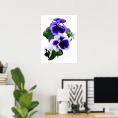 Poster Trois panneaux violets dans une rangée (Bureau à domicile)
