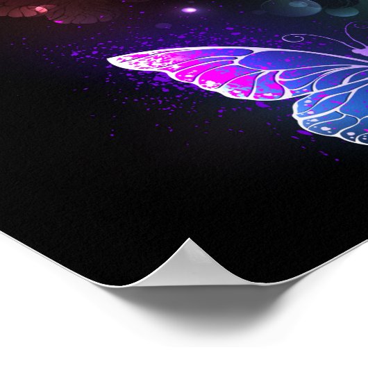 Poster Trois papillons brillants sur l'arrière - plan de  (Coin)